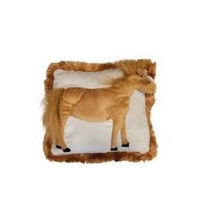 2008 Horse Pillow 3D 12x12 Soft Decor Colt Brown Cream
